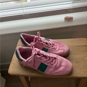 Zara Women's Sneakers in Pink with Green Accents